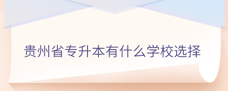 貴州省專(zhuān)升本有什么學(xué)校選擇