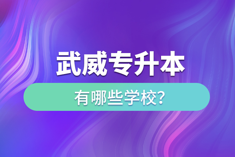 武威專(zhuān)升本有哪些學(xué)校？