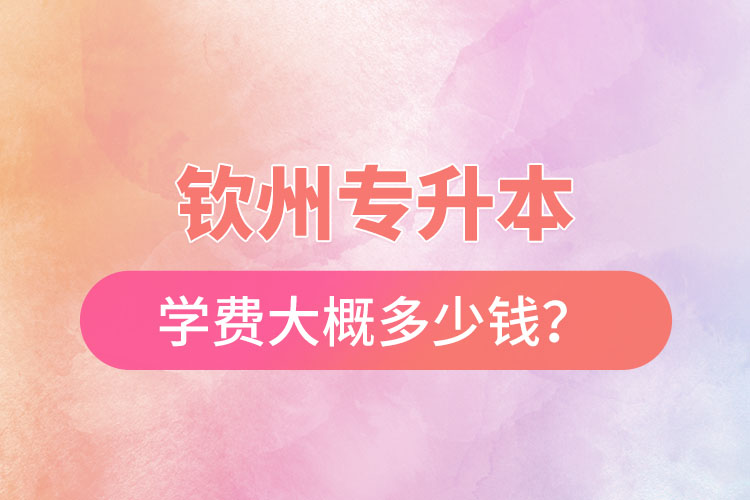 欽州專升本學(xué)費(fèi)大概多少錢？