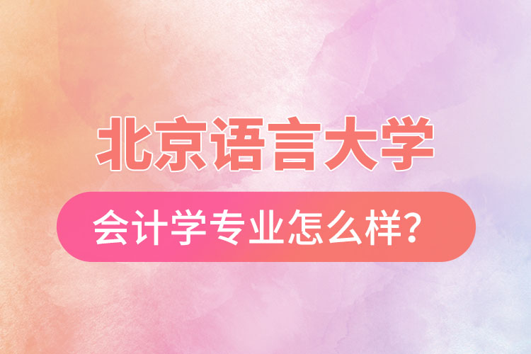 北京語言大學(xué)會計學(xué)專業(yè)怎么樣？