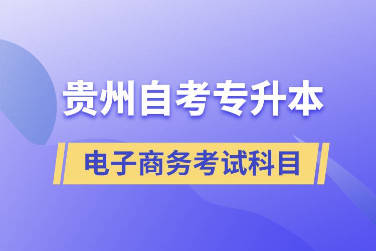 貴州自考專(zhuān)升本電子商務(wù)考試科目有哪些