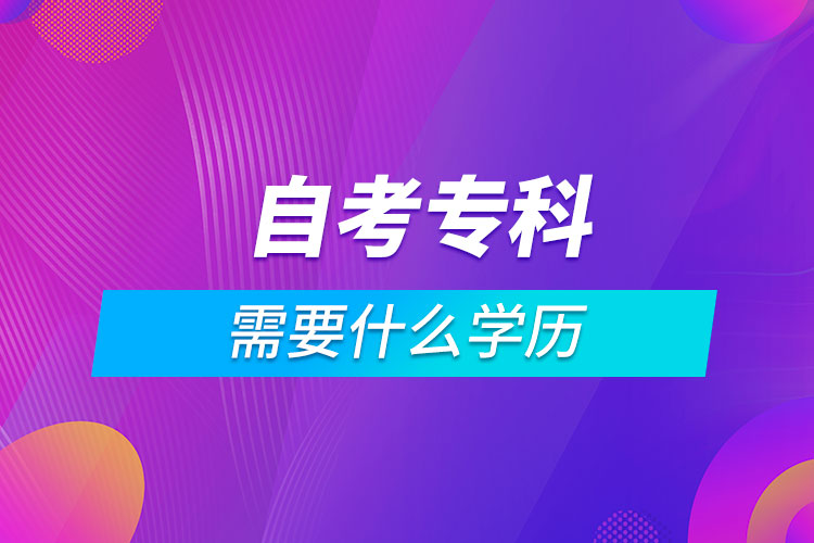 自考?？菩枰裁磳W歷