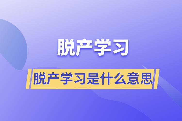 脫產學習是什么意思