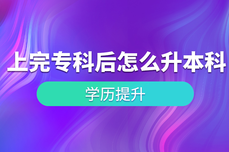 上完專科后怎么升本科？