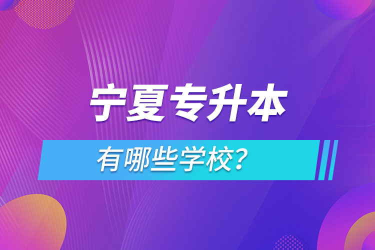 寧夏專(zhuān)升本有哪些學(xué)校？
