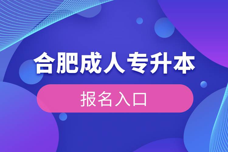 合肥成人專(zhuān)升本報(bào)名入口