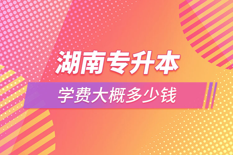 湖南專升本學(xué)費(fèi)大概多少錢一年？