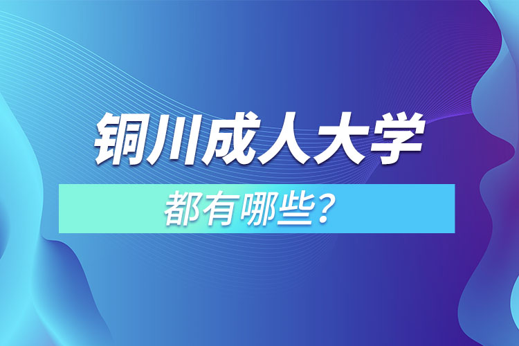 銅川成人大學(xué)都有哪些？
