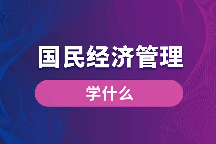 國民經濟管理專業(yè)學什么