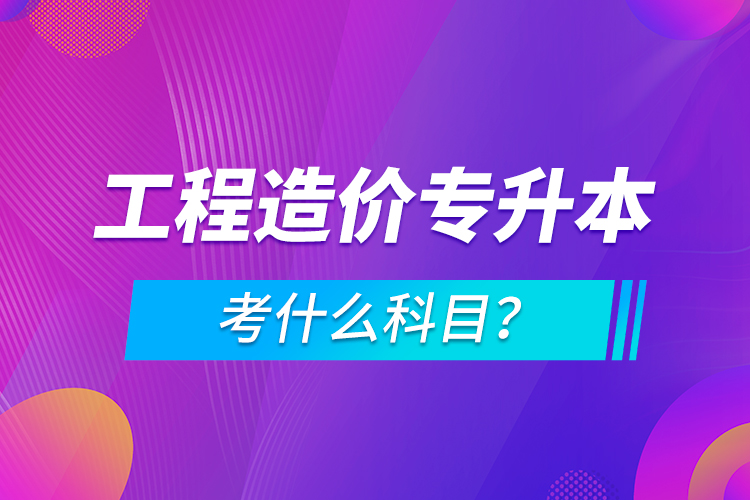 工程造價(jià)專升本考什么科目？