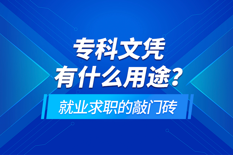 ?？莆膽{有什么用途？就業(yè)求職的敲門磚