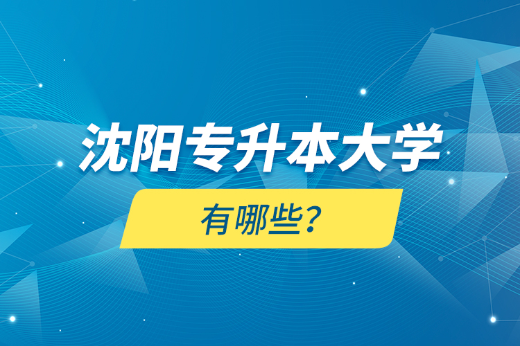 沈陽專升本大學(xué)有哪些？