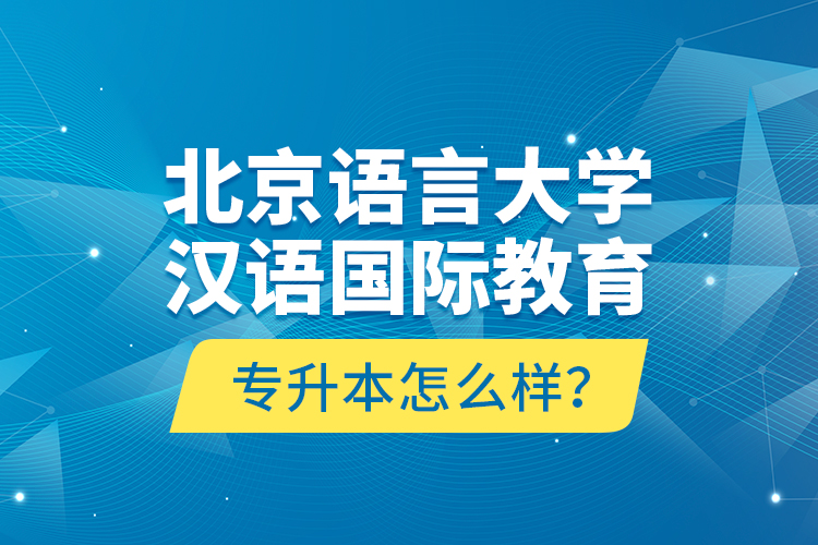 北京語言大學(xué)漢語國際教育專升本怎么樣？