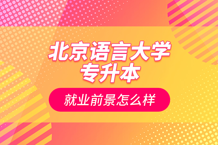北京語(yǔ)言大學(xué)專升本就業(yè)前景怎么樣？