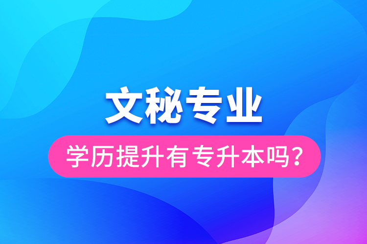文秘專業(yè)學(xué)歷提升有專升本嗎？