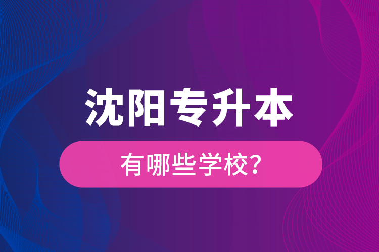 沈陽專升本有哪些學校？