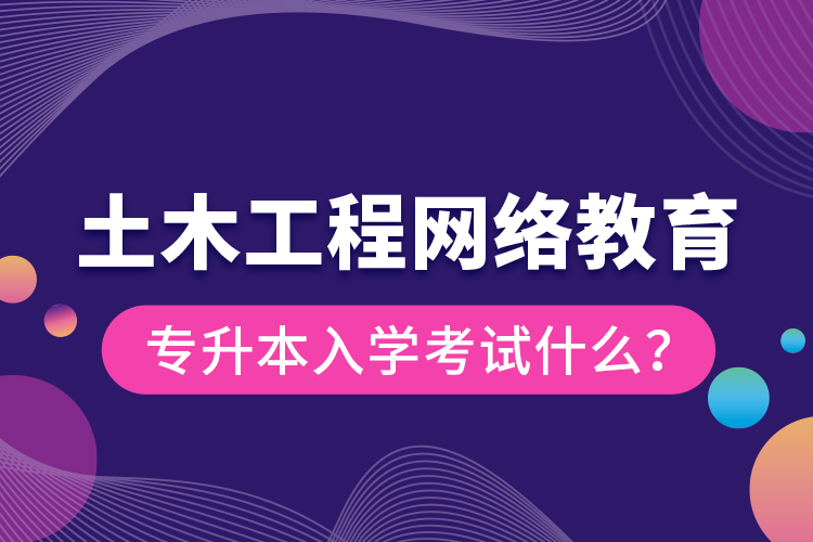 土木工程網(wǎng)絡(luò)教育專升本入學(xué)考試什么？