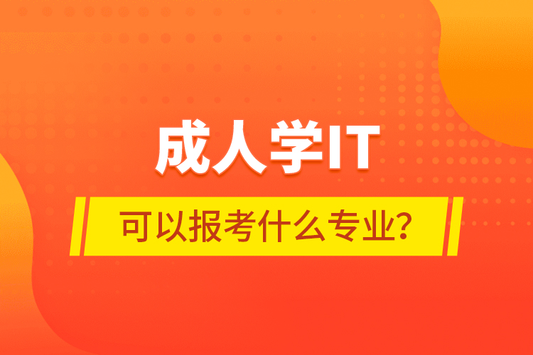成人學(xué)IT可以報(bào)考什么專業(yè)？