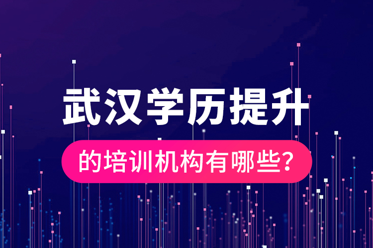 武漢學(xué)歷提升的培訓(xùn)機構(gòu)有哪些？