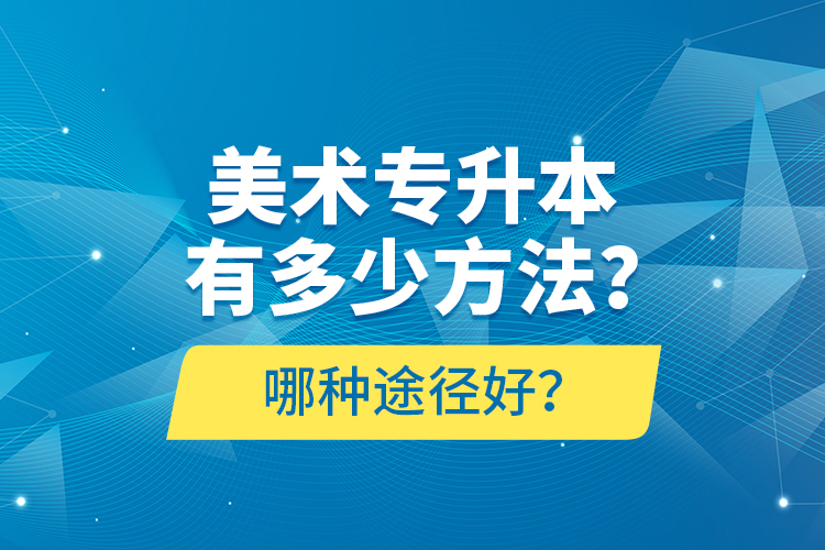 美術(shù)專升本有多少方法？哪種途徑好？