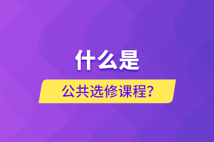 什么是公共選修課程？