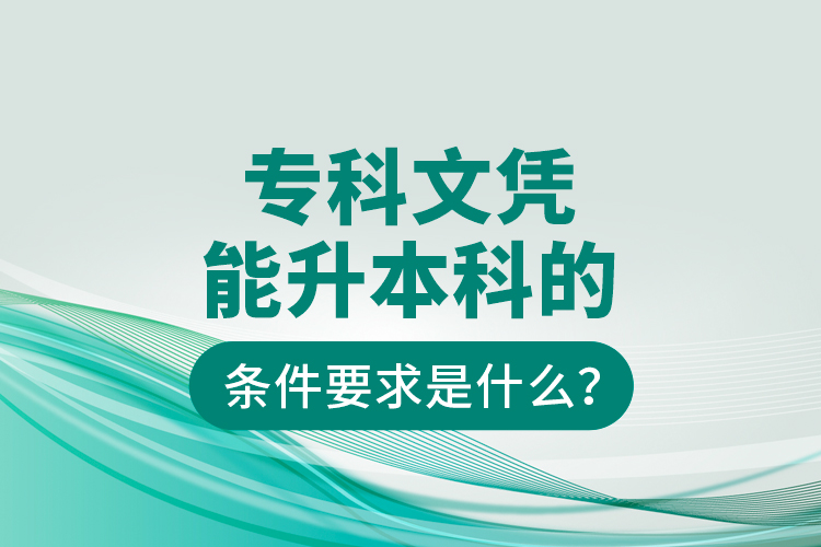 ?？莆膽{能升本科的條件要求是什么？