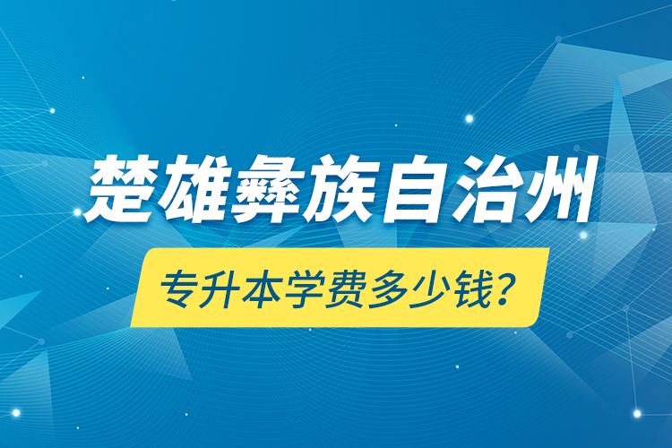 楚雄彝族自治州專升本學費多少錢？