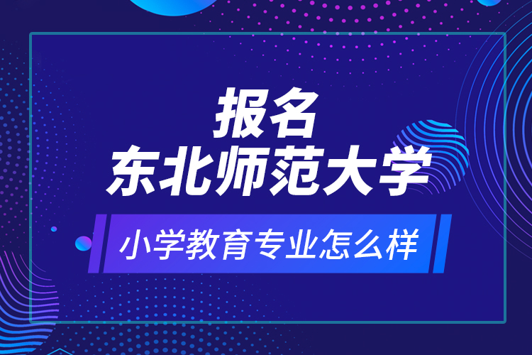 報(bào)名東北師范大學(xué)小學(xué)教育專業(yè)怎么樣？