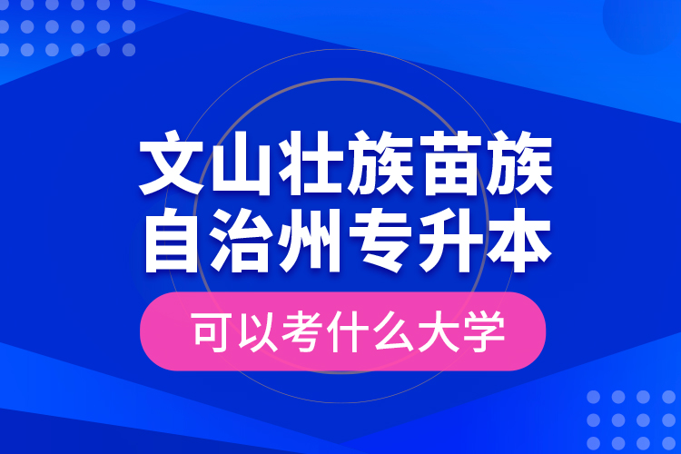 文山壯族苗族自治州專升本可以考什么大學？