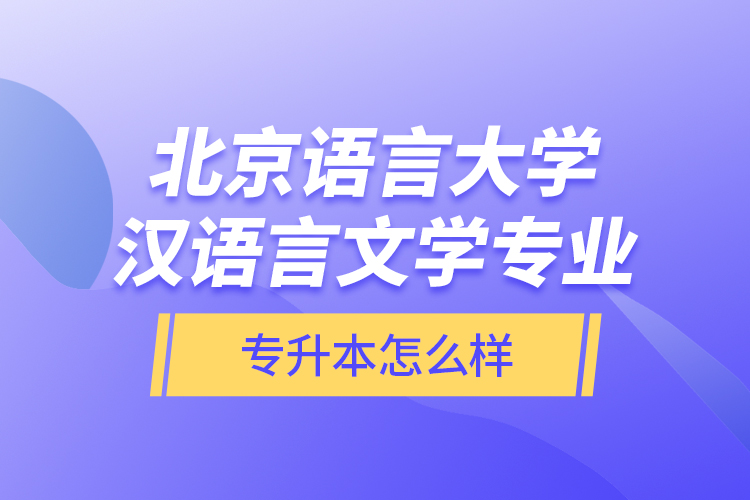 北京語言大學(xué)漢語言文學(xué)專業(yè)專升本怎么樣？