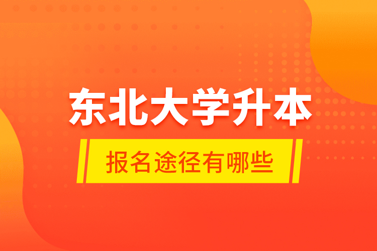 東北大學(xué)升本報(bào)名途徑有哪些？