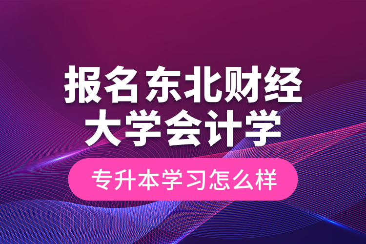 報名東北財經(jīng)大學(xué)會計學(xué)專升本學(xué)習(xí)怎么樣？
