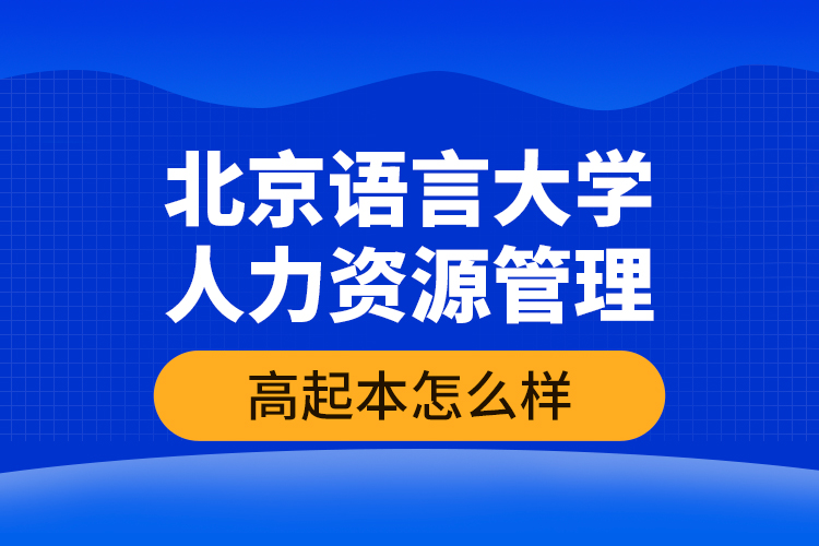 北京語(yǔ)言大學(xué)人力資源管理高起本怎么樣？