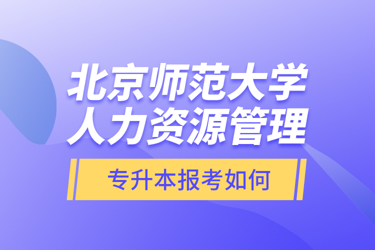 北京師范大學(xué)人力資源管理專升本報考如何？