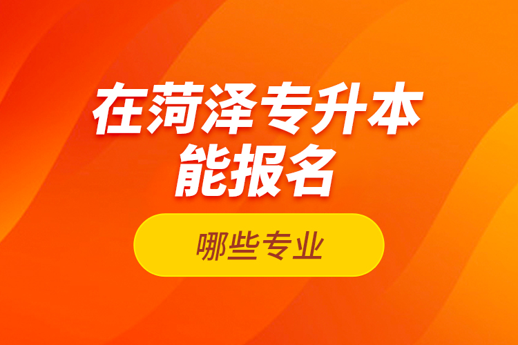 在菏澤專升本能報名哪些專業(yè)？