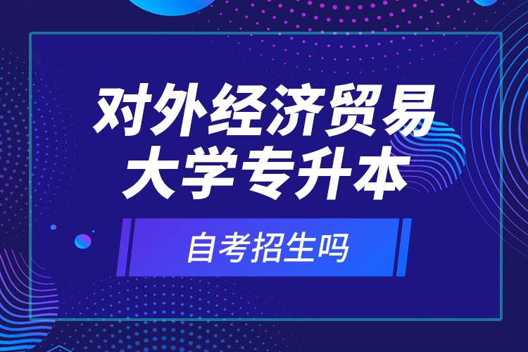對外經(jīng)濟(jì)貿(mào)易大學(xué)專升本自考招生嗎？